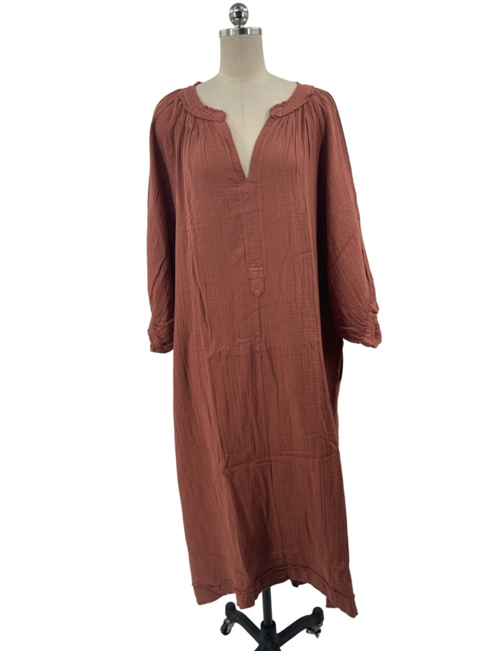 Ocean Main Los angeles Brown Gauze Dress with Pockets Size 2x Brown Good Used